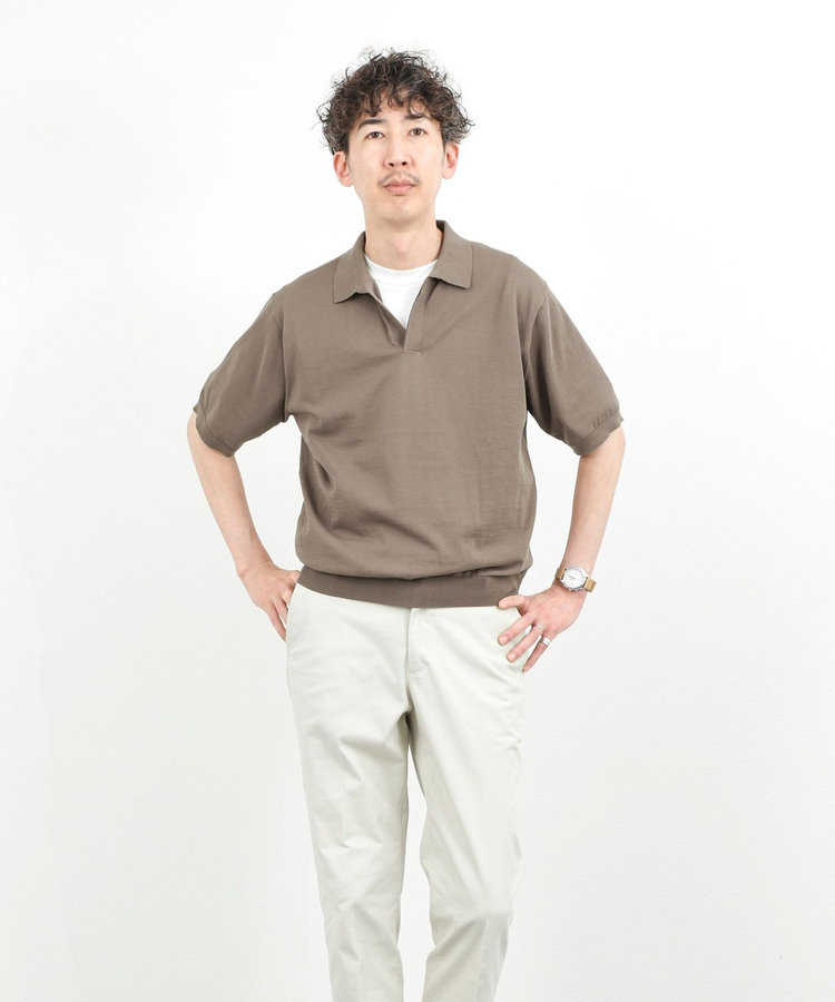 ［WEB限定 TIME SALE！］強撚シルクコットン 成型スキッパーニットポロ 26SS / ウォッシャブル