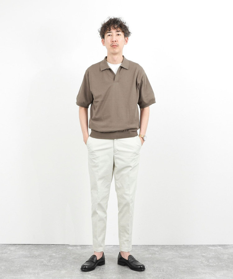 ［WEB限定 TIME SALE！］強撚シルクコットン 成型スキッパーニットポロ 26SS / ウォッシャブル