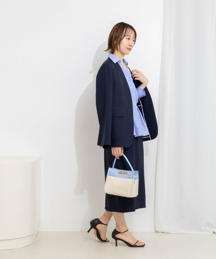 《セットアップ対応》ウォッシャブルストレッチツイルタイトスカート