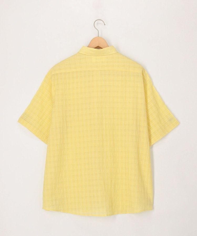 シアーチェックレギュラーカラー半袖シャツ