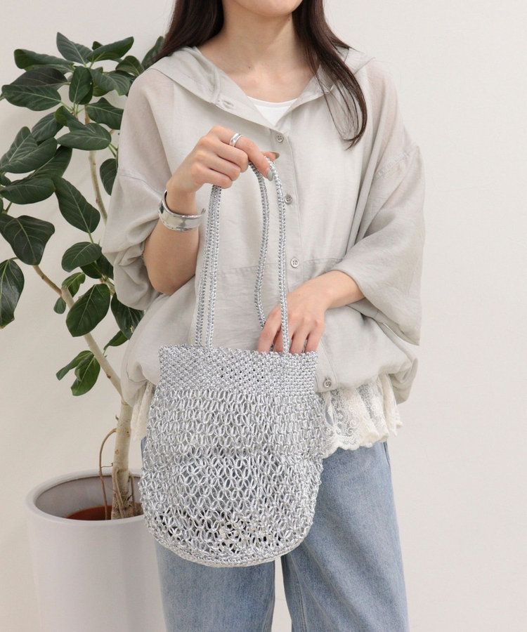 【BAGMATI/バグマティ】ラメコードメッシュラウンドバッグ
