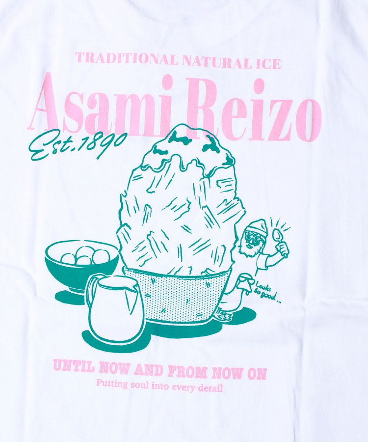 ［WEB限定 SPECIAL SALE！］【Duckster×阿左美冷蔵】コラボ かき氷と白玉Tシャツ ユニセックス