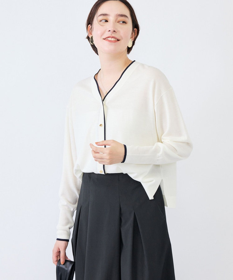 《手洗い可能》18GマレーゆったりVネックカーディガン