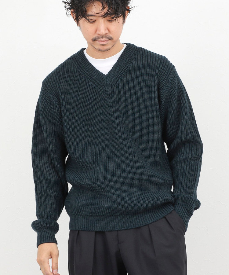 BATONER/バトナー】別注SOLIDWOOL V NECK KNIT ソリッドウール Vネック