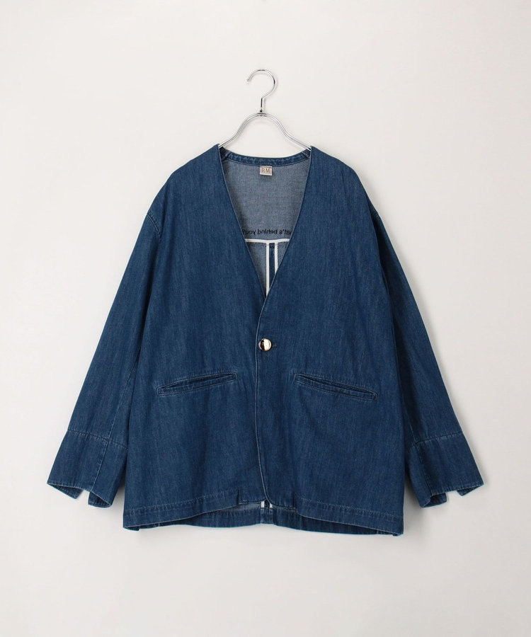RM denim】刺繍入りジャケット風デニムシャツ（5-0038-1-01-002
