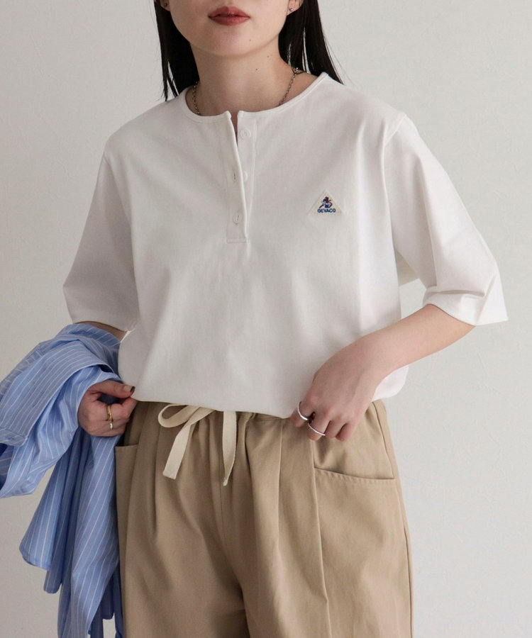 【GEVACO/ゲバコ】別注レディースヘンリーネックTシャツ