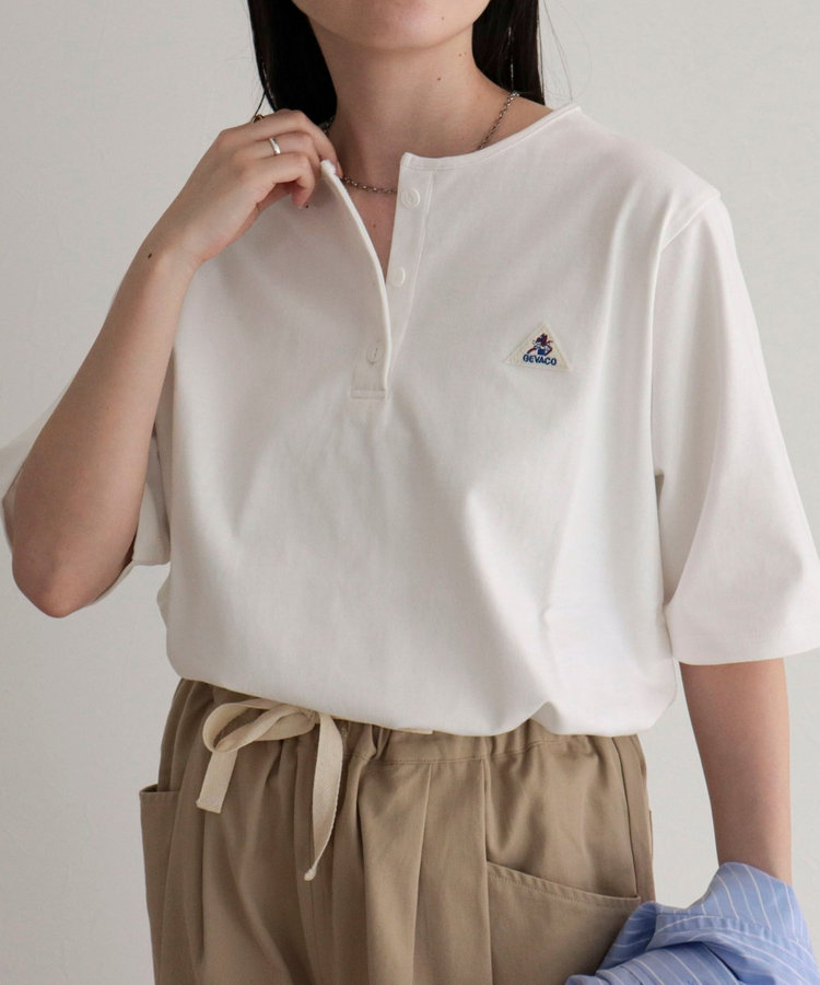 【GEVACO/ゲバコ】別注レディースヘンリーネックTシャツ