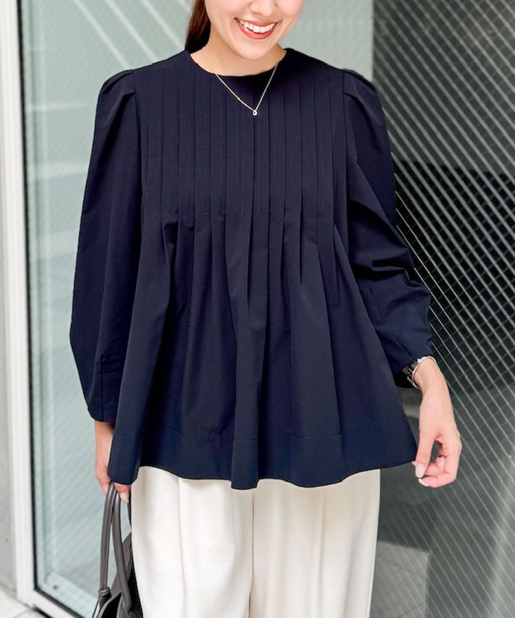 【極美品】 Ballsey ストレッチフレアシルエットブラウス　ブラック 極美品】 Ballsey ストレッチフレアシルエットブラウス ブラック