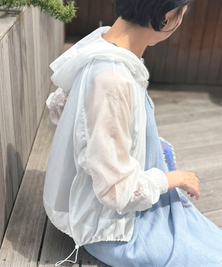 オーガンジーグログランフードブルゾン