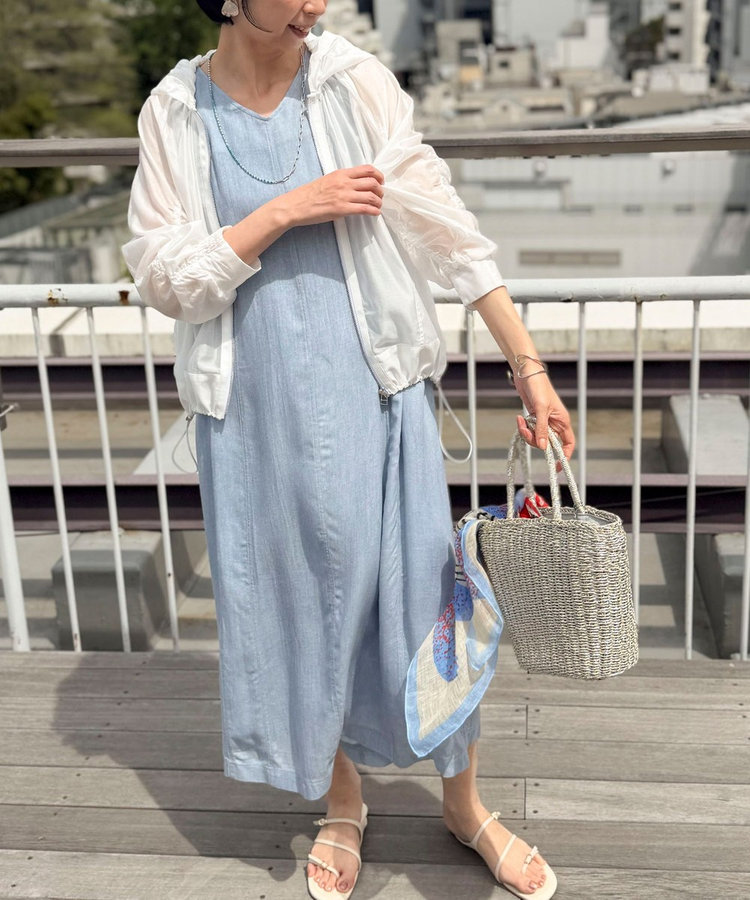 オーガンジーグログランフードブルゾン
