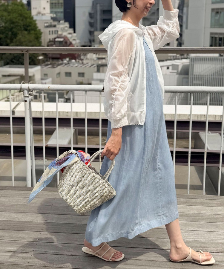 オーガンジーグログランフードブルゾン