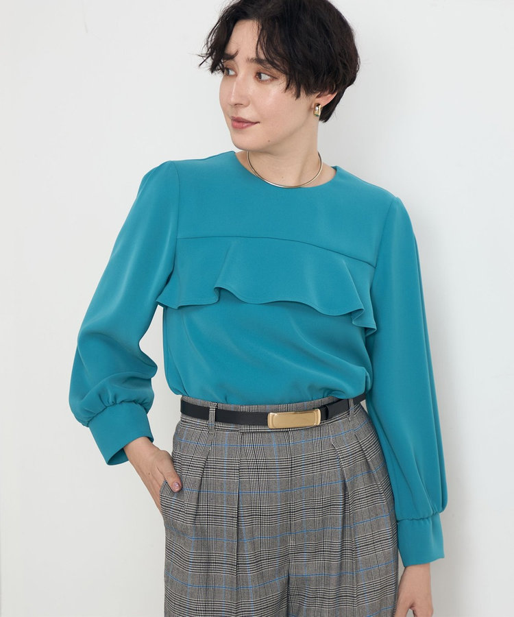 セットアップ対応》ウォッシャブルダブルクロスブラウス（4-0035-5-01