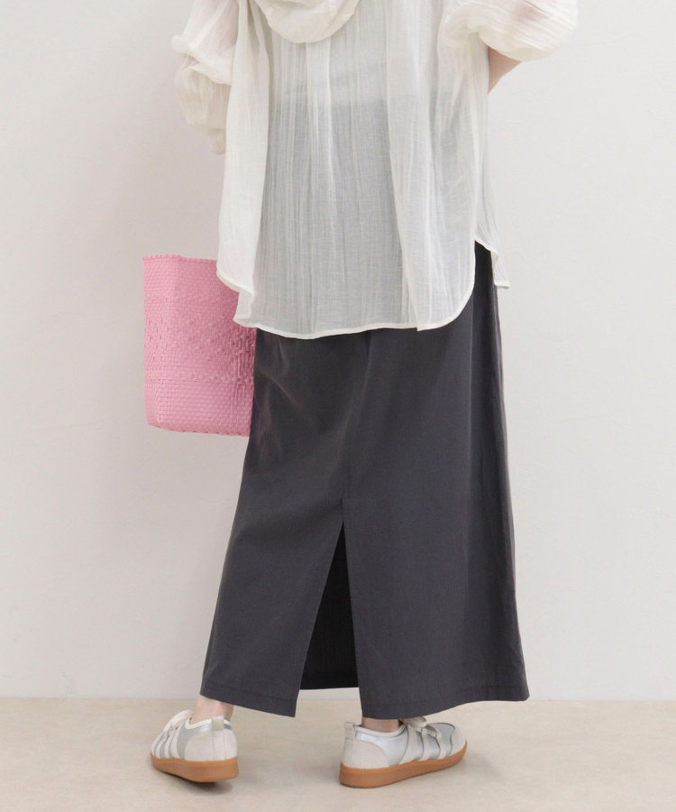 リネン混ウエストレイヤードスカート