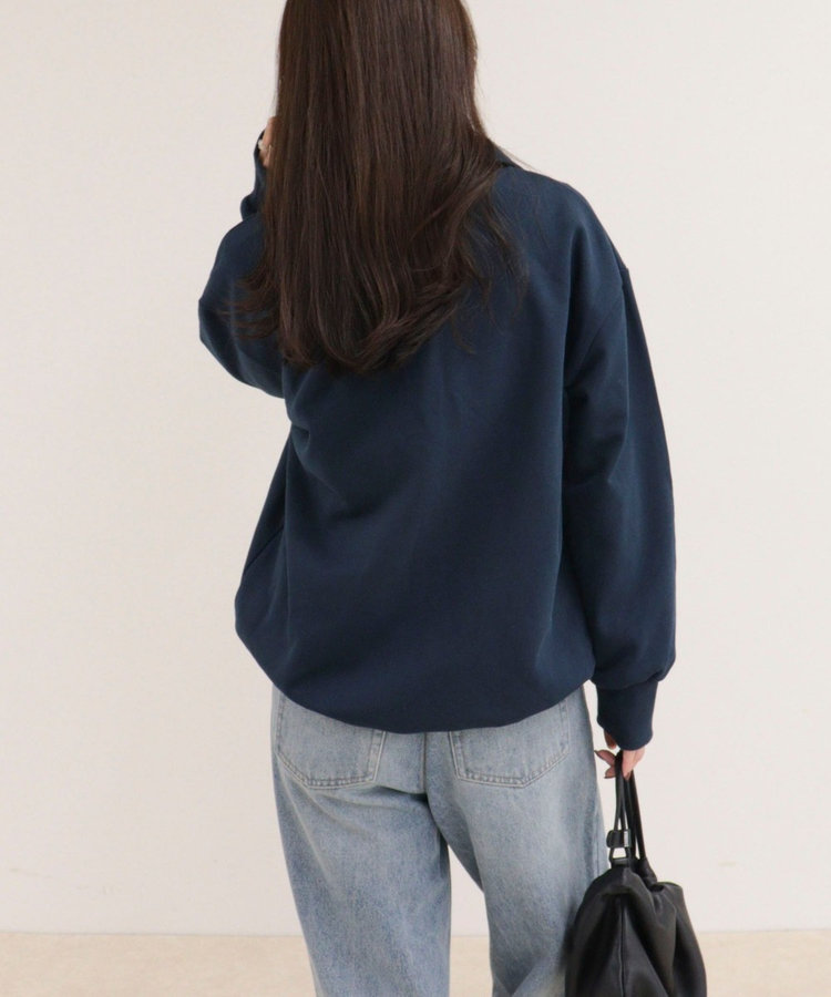 FR刺しゅう衿付きハーフZIPスウェットプルオーバー