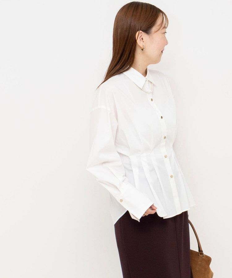 【一部WEB限定カラー】ウォッシャブルウエストタックストレッチシャツ