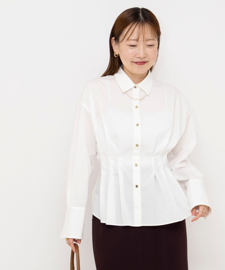 【一部WEB限定カラー】ウォッシャブルウエストタックストレッチシャツ