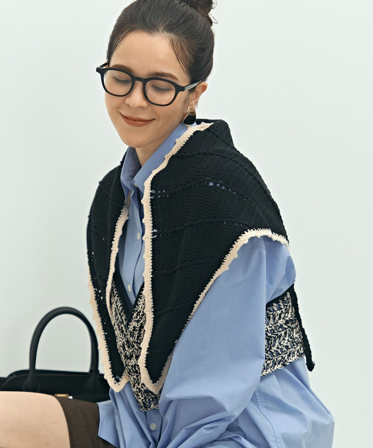 手洗い可能》かぎ編み針三角ストール（5-0034-6-02-005）｜Laraaji