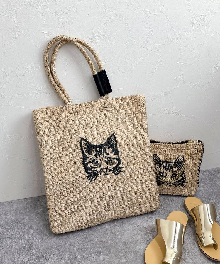 BAGMATI/バグマティ】キャット刺繍アバカトートバッグ（5-0518-2