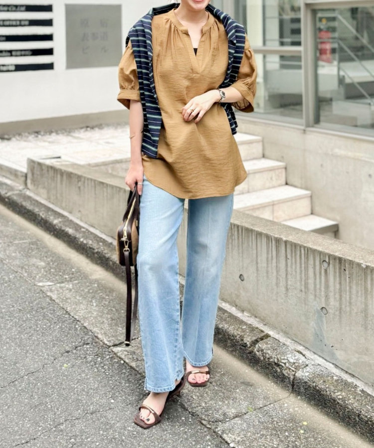 《5サイズ展開》【RM denim】センタープレス裾デザインデニム