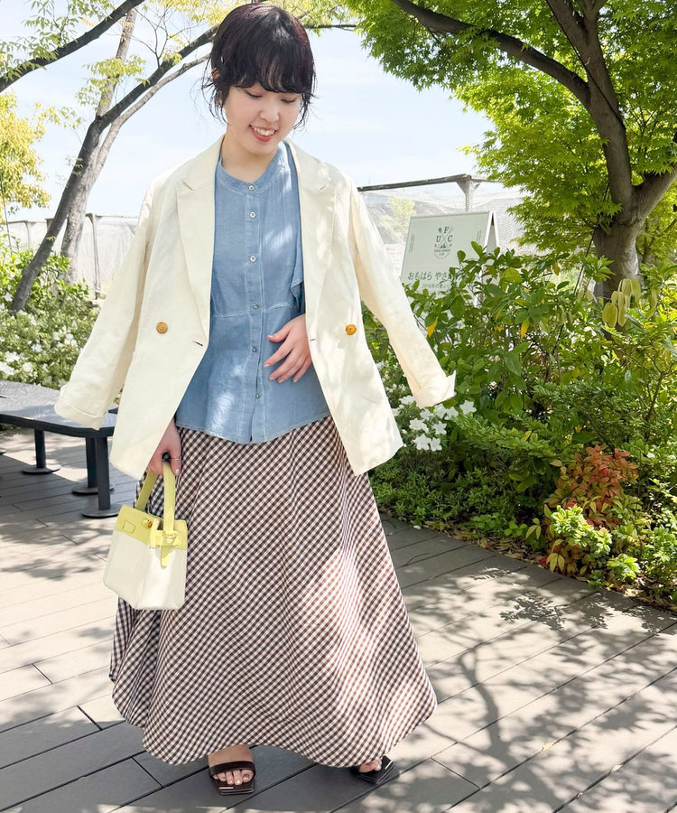 チェックサークルスリットスカート
