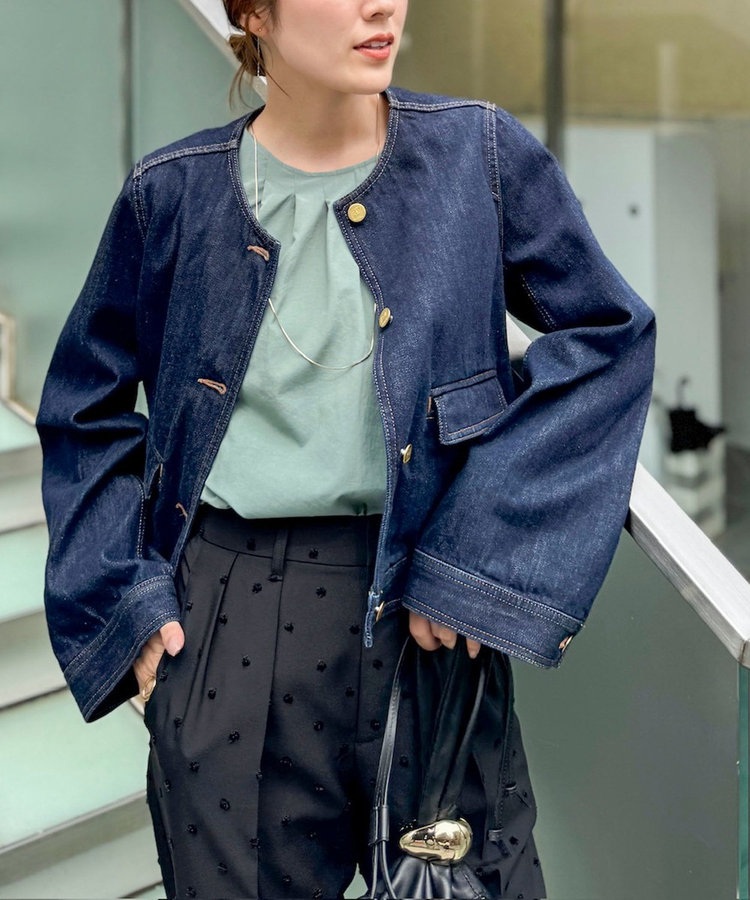 【RM denim】コーデュロイ襟2WAYフレアショート丈Gジャン