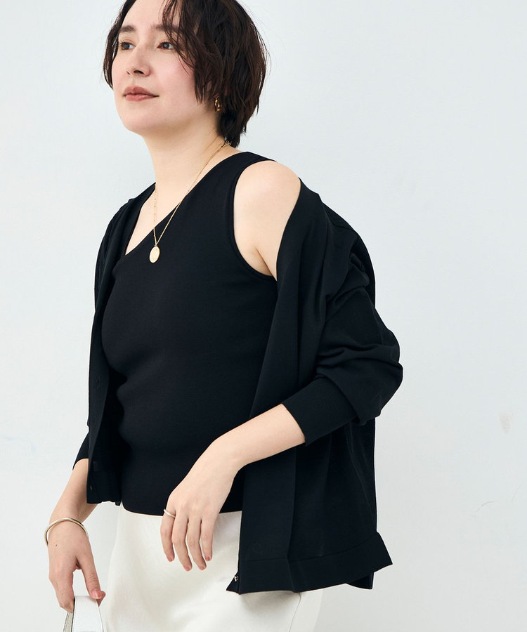 《手洗い可能》アシメントリーカップ付きタンクトップ