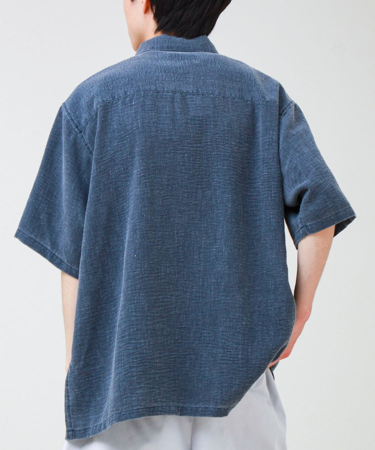 【セットアップ対応】麻調ウォッシュ ショートスリーブシャツ