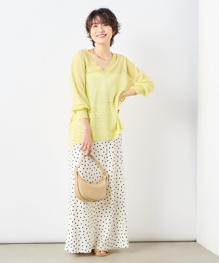 【WEB STAFF守屋☆別注カラーあり】麻混シアーVネックプルオーバーニット