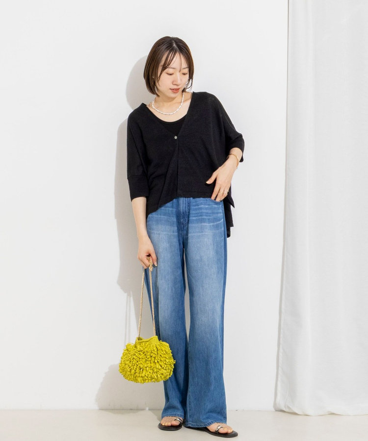 《手洗い可能》フレンチリネンボレロカーデ