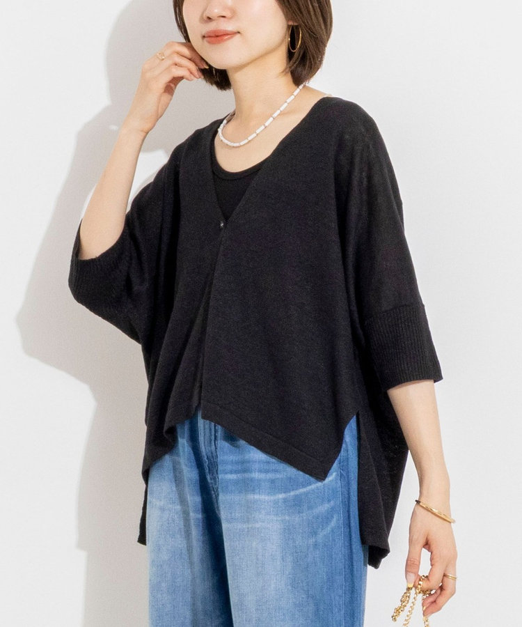 《手洗い可能》フレンチリネンボレロカーデ