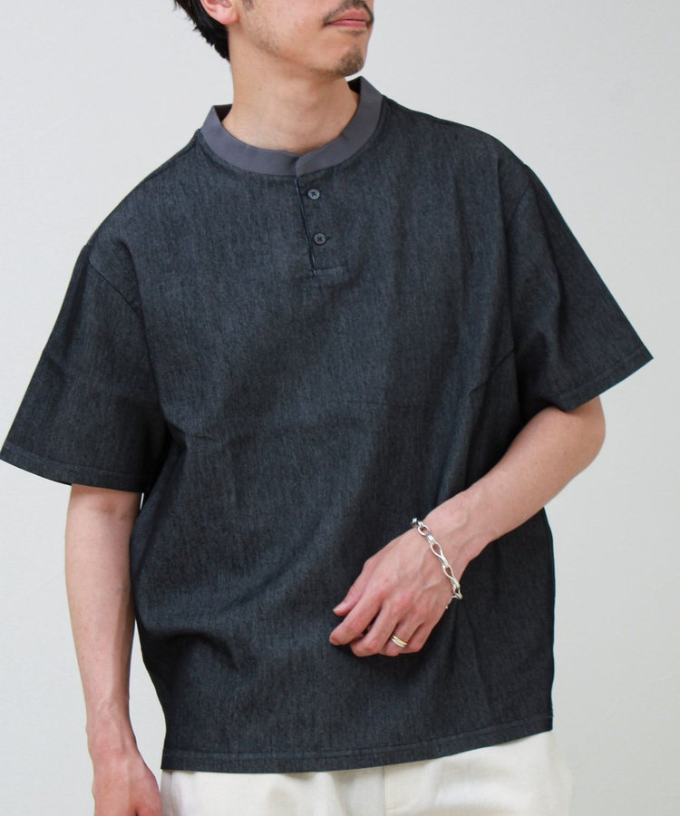 【セットアップ対応】メッシュデニムヘンリーTEE