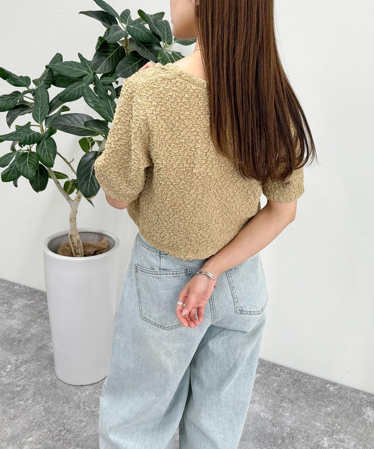 ポコポコZIP半袖カーディガン（4-0337-4-23-017）｜fredy emue