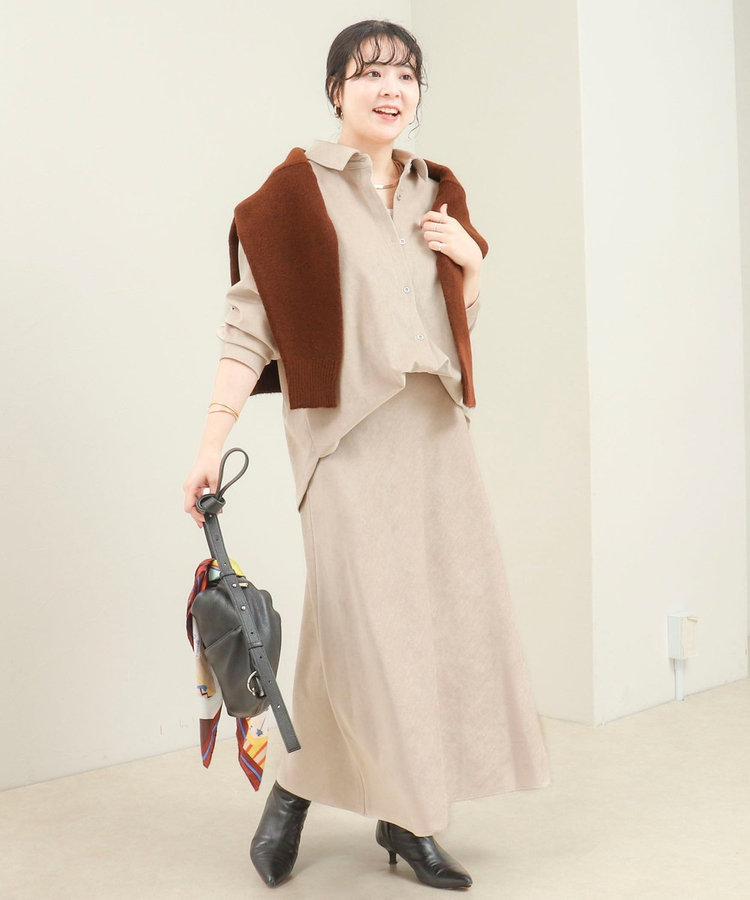 《セットアップ対応》グロッシーデニムライクシャツジャケット