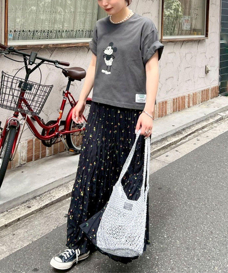 フラワーワッシャーティアードスカート