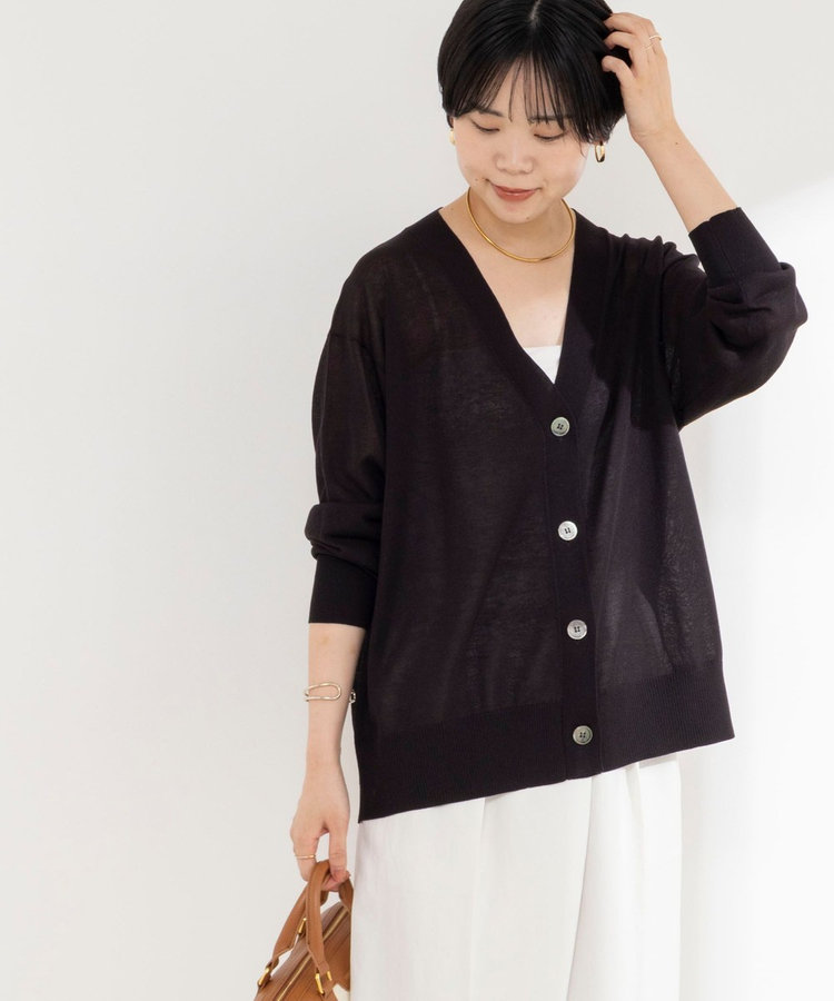 《手洗い可能》リネンライクゆったりカーデ