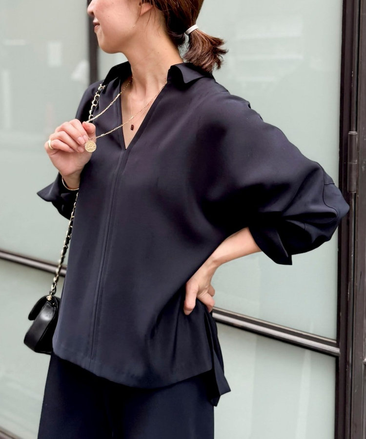 【一部WEB限定カラーアイテム】《セットアップ対応》ウォッシャブルツイルスキッパーシャツ
