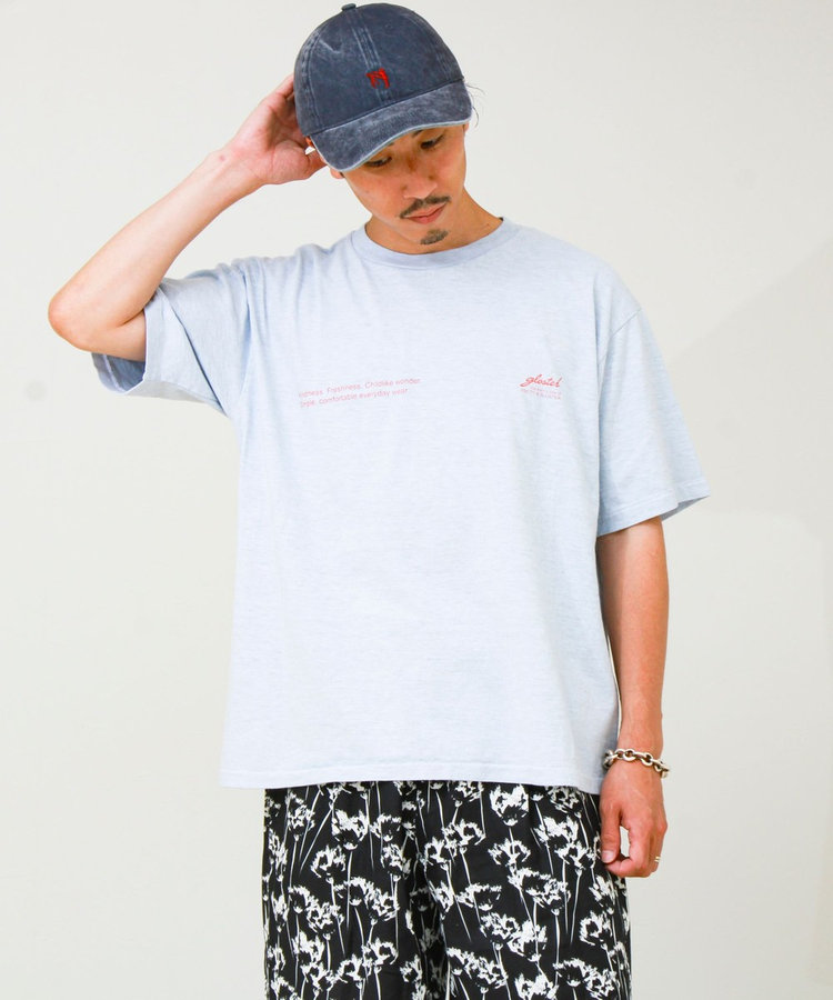 【SCREEN STARS/スクリーンスターズ】杢ボディ染め 配色ロゴ クルーネックカラーＴシャツ