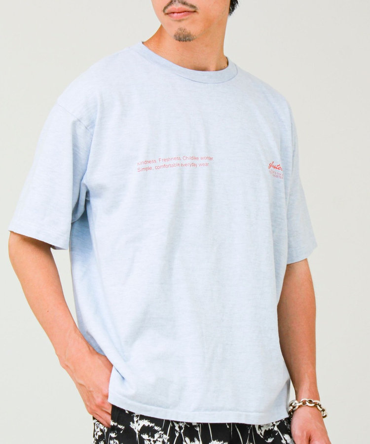 【SCREEN STARS/スクリーンスターズ】杢ボディ染め 配色ロゴ クルーネックカラーＴシャツ